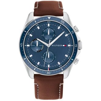   Tommy Hilfiger Parker 1791837 férfi karóra, bőr szíj, WR50, 46 mm