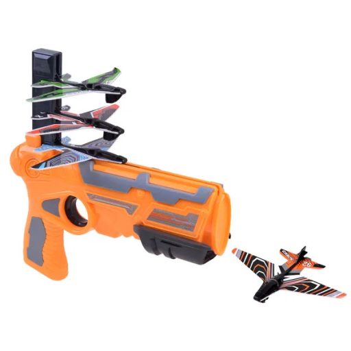 Gyerek repülőgép-kilövő pisztoly, 4 db EPP hab géppel, 25 cm